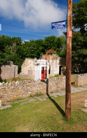 Villaggio Tyneham casella Telefono (eretta nel 1929), Isola di Purbeck, Dorset Foto Stock