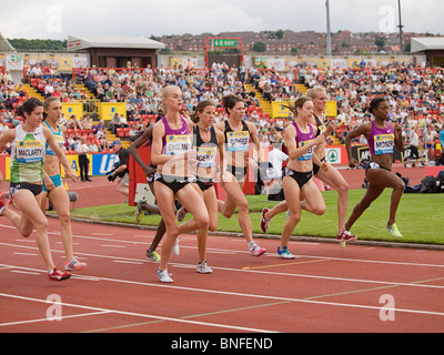 1500 Contatore per le donne a IAAF Diamond League in Gateshead 2010 Foto Stock