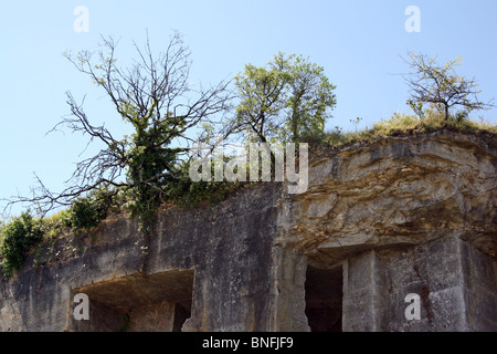 Resti di cave a St Meme les Carrières, Charente, SW FRANCIA Foto Stock