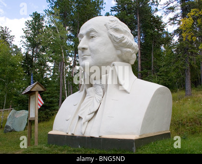 John Adams busto dello scultore David Adickes a presidenti Park nel condurre il Dakota del Sud Foto Stock