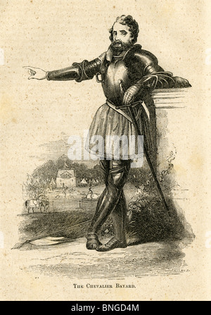 Circa 1850s incisione, "Chevalier Bayard.". Foto Stock