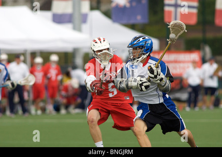 Lacrosse World Championships Manchester Inghilterra UK Luglio 2010, Giappone - Inghilterra Foto Stock