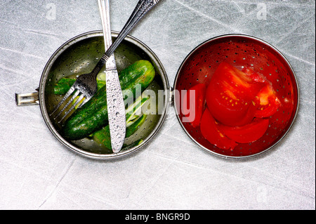 pomodoro e cetriolo, stil life, cibo, sano, dettaglio, sano, clouse up.agriculture, sfondo, cucina, cetriolo Foto Stock