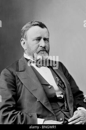 Ulisse S Grant (1822 - 1885) - XVIII IL PRESIDENTE USA (1869 - 1877) + Generale Capo dell'esercito dell'Unione dal 1864 al 1865 nella guerra civile. Foto Stock
