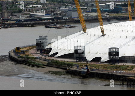 Una vista della parte dell'O2 Arena di Docklands di Londra Foto Stock