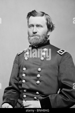 Ulisse S Grant (1822 - 1885) - XVIII IL PRESIDENTE USA (1869 - 1877) + Generale Capo dell'esercito dell'Unione dal 1864 al 1865 nella guerra civile. Foto Stock