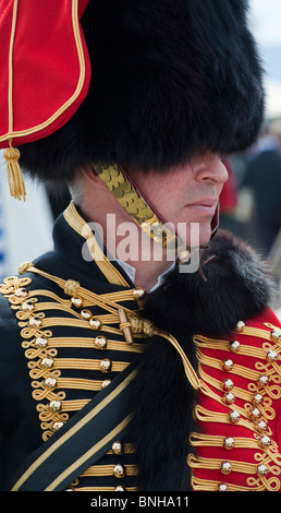 Officer del 4° reggimento degli ussari. Francese-ussari officer rievocazione Foto Stock