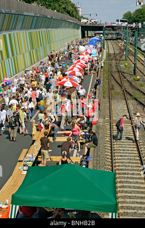 'Still-leben', la chiusa A40 autostrada nel Ruhrgebiet, NRW, Germania. Luglio 2010 Foto Stock