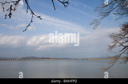 Vista di tutta la baia di Morecambe da Arnside verso Kent viadotto Foto Stock