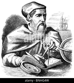 Amerigo Vespucci (nato il 9 marzo 1454, morì il 22 febbraio 1512) , Italiano Explorer navigatore e cartografo Foto Stock