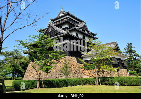 Giappone Matsue Castello Città di Matsue prefettura di Shimane isola di Honshu architettura Asia mastio del castello fortezza esterna Józan Koen Foto Stock