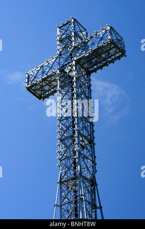 Il Gigante illuminato croce di vetta del Monte Royal Park, Montreal, Canada Foto Stock