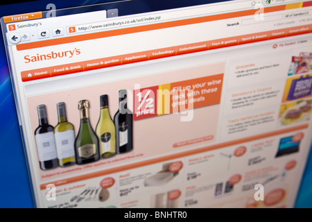 Supermercato Sainsburys website Foto Stock