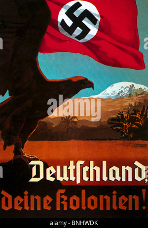 Germania 1935 colonialismo Propaganda Poster il nazismo la Germania nazista Germania storia cronologia storica colonia colonie eagle Foto Stock