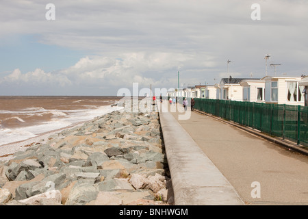 Rhyl è molto basso e vulnerabile alle inondazioni costiere. Foto Stock