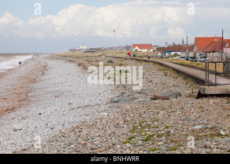 Rhyl è molto basso e vulnerabile alle inondazioni costiere. Foto Stock