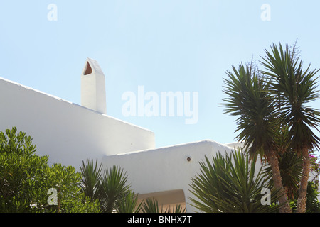 Bianco casa mediterranea dettaglio in Formentera isole baleari Foto Stock