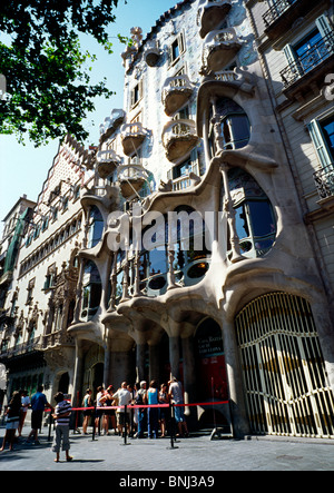 Antoni Gaudi Casa Batlló al Passeig de Gràcia a Barcellona. Foto Stock