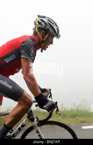 7 volte vincitore del Tour de France Lance Armstrong in concorrenza nella sua visita finale per il team Radioshack - 22.07.2010 Foto Stock