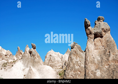 Anatolia Cappadocia Devrent valley cliff scenario geografia di Göreme parco nazionale di Göreme Cappadocia scenario turismo Turchia Foto Stock