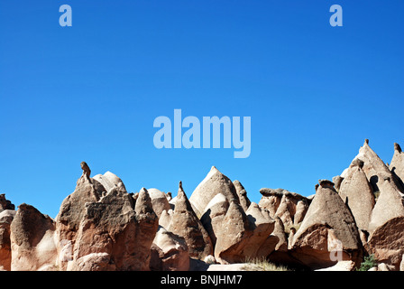 Anatolia Cappadocia Devrent valley cliff scenario geografia di Göreme parco nazionale di Göreme Cappadocia scenario turismo Turchia Foto Stock