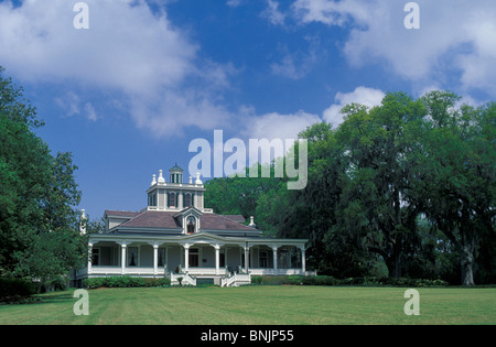 Live Oak Garden park Joe Jefferson House viktorian dal 1870 New Iberia Louisiana USA America del Nord America travel Van Rip Foto Stock