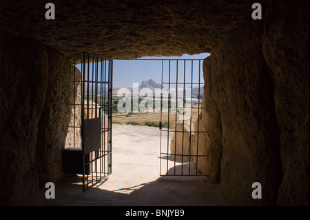Viste del Dolmen Antequera Spagna Foto Stock