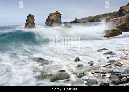 Vista delle onde che si infrangono dal punto Soberanes in Garrapata State Park. Foto Stock