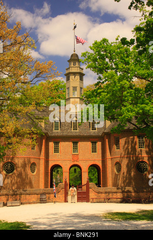 Il Capitol Building nella zona storica, Colonial Williamsburg, Virginia, Stati Uniti d'America Foto Stock