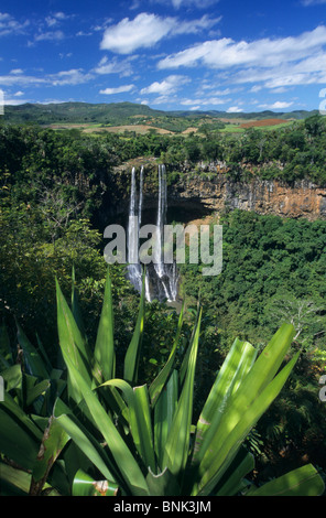 Cascate di Chamarel. Black River District. Isola Mauritius. Oceano indiano Foto Stock