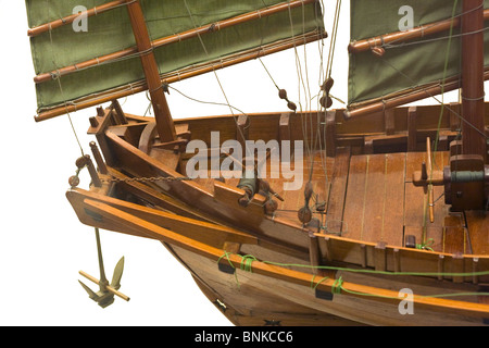 Modello di una nave a vela isolati su sfondo bianco Foto Stock