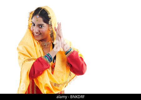 La religione sikh woman dancing Foto Stock