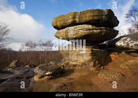 Brimham Rocks tra Ripon e ponte Pateley North Yorkshire Foto Stock