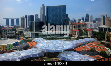Singapore, Clarke Quay, il quartiere centrale degli affari, Foto Stock