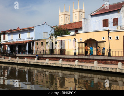 Malesia Malacca, Malacca, Melaka River quays Foto Stock