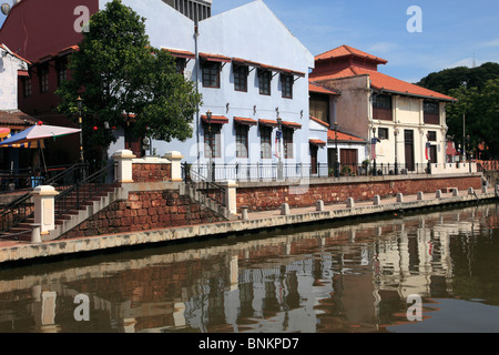 Malesia Malacca, Malacca, Melaka River quays Foto Stock