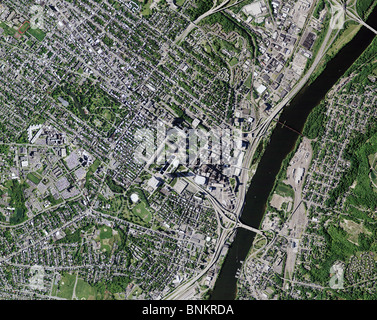 Mappa aerea vista al di sopra del fiume Hudson Albany New York Foto Stock