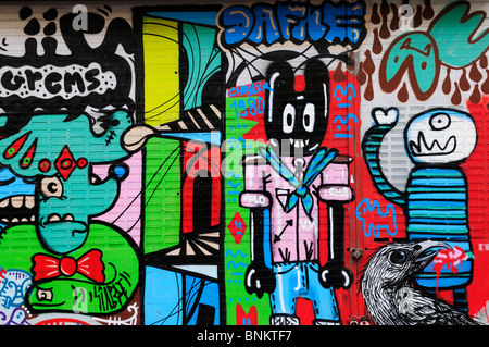 Graffiti a Brick Lane, Tower Hamlets, London, England, Regno Unito Foto Stock