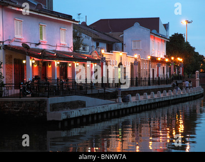 Malesia Malacca, Malacca, Melaka River quays Foto Stock