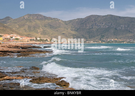 La costa frastagliata di La Azohia, Cartagena nella regione di Murcia, sud orientale della Spagna Foto Stock