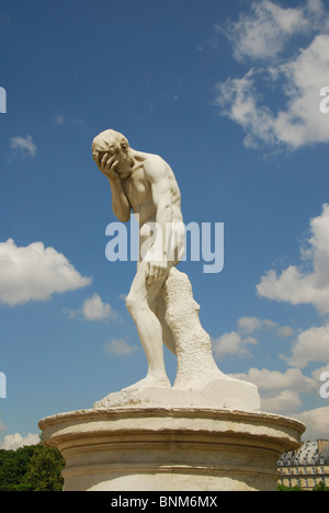 Caino statua in giardini Tuileries Parigi Francia Foto Stock