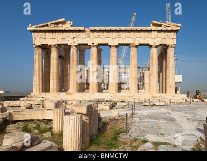 Il Partenone dell'acropoli ateniese. Vista da est. Foto Stock