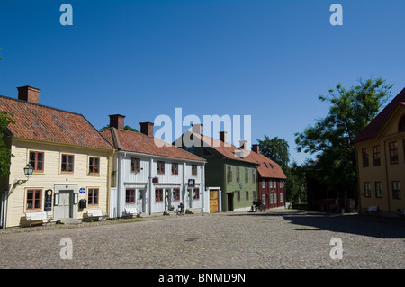 Vecchie case di Gamla Linköping open air museum di Linköping (Svezia). Foto Stock
