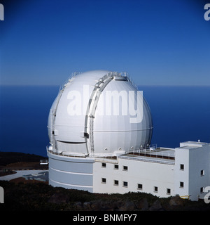 William Herschel telescopio Spagna La Palma Isole Canarie isole cupola del mare Foto Stock