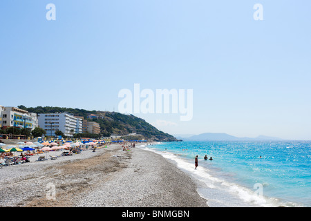 Akti Miaouli Beach a Rodi, Rodi, Grecia Foto Stock