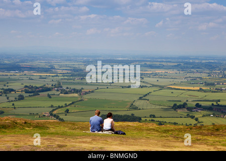 Vista dalla cima del Wrekin, Telford, Shropshire. Foto Stock