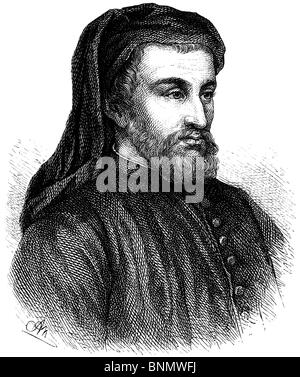 Geoffrey Chaucer (1343 - 1400), autore inglese, poeta e filosofo, burocrate, cortigiano e diplomatico Foto Stock