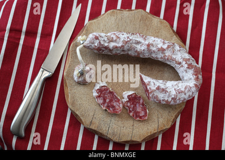 salami biologici Foto Stock