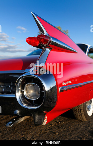 Classic car car motore unità Vu in Dallas Oregon USA 50Cravatte pinna di coda Foto Stock