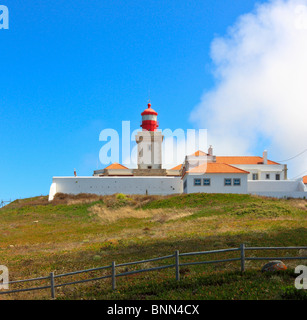 Faro di Cabo da Roca, il punto più occidentale dell Europa continentale del Portogallo Foto Stock